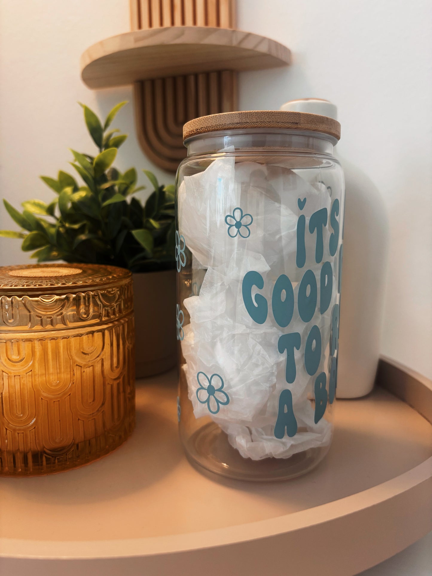 🩵&nbsp; It’s a good day to read a book |&nbsp; Glastumbler | 475ml | incl. Bambusdeckel und Glasstrohhalm