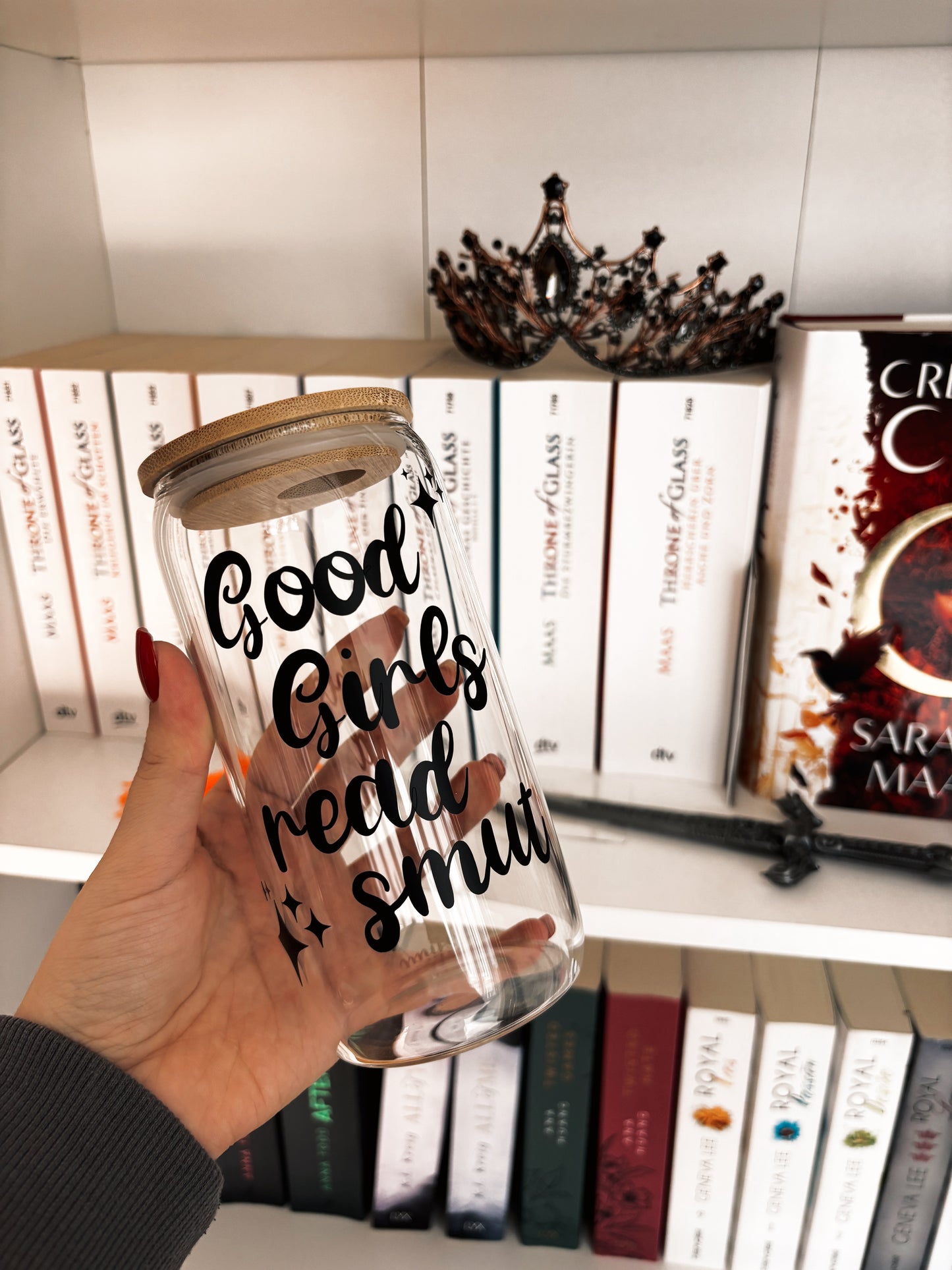 Good Girls read Smut 💖📚 | Glastumbler | 475ml | incl. Bambusdeckel und Glasstrohhalm