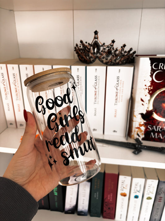 Good Girls read Smut 💖📚 | Glastumbler | 475ml | incl. Bambusdeckel und Glasstrohhalm